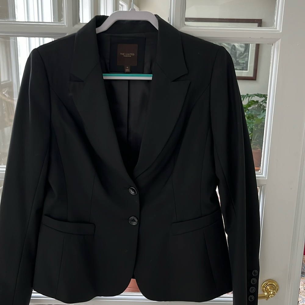 The limited collection, black suit, jacket, size 10